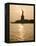 Sun Setting Behind the Statue of Liberty on a Summer Evening-John Nordell-Framed Premier Image Canvas