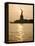 Sun Setting Behind the Statue of Liberty on a Summer Evening-John Nordell-Framed Premier Image Canvas