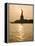 Sun Setting Behind the Statue of Liberty on a Summer Evening-John Nordell-Framed Premier Image Canvas