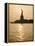 Sun Setting Behind the Statue of Liberty on a Summer Evening-John Nordell-Framed Premier Image Canvas