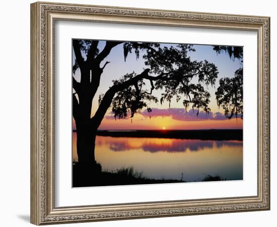 Sun Setting over Brickhill River-James Randklev-Framed Photographic Print