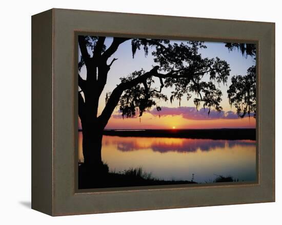 Sun Setting over Brickhill River-James Randklev-Framed Premier Image Canvas