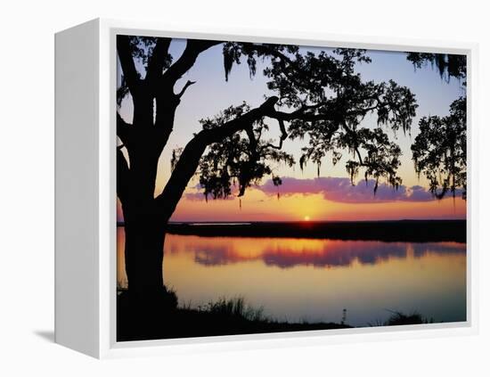 Sun Setting over Brickhill River-James Randklev-Framed Premier Image Canvas