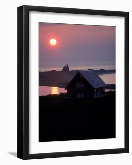 Sun Setting over Newly Constructed Prefabricated House on Block Island-John Zimmerman-Framed Photographic Print