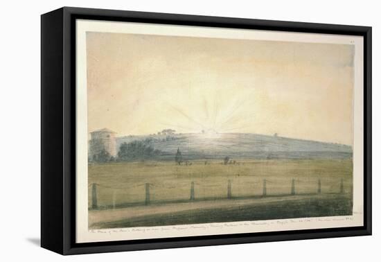 Sun Setting Seen from the Observatory at Oxford-John Baptist Malchair-Framed Premier Image Canvas