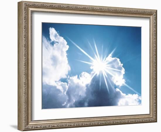 Sun Shining Behind the Clouds-null-Framed Photographic Print