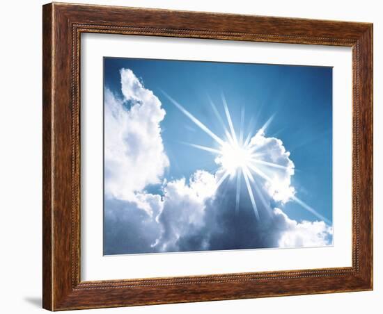 Sun Shining Behind the Clouds-null-Framed Photographic Print