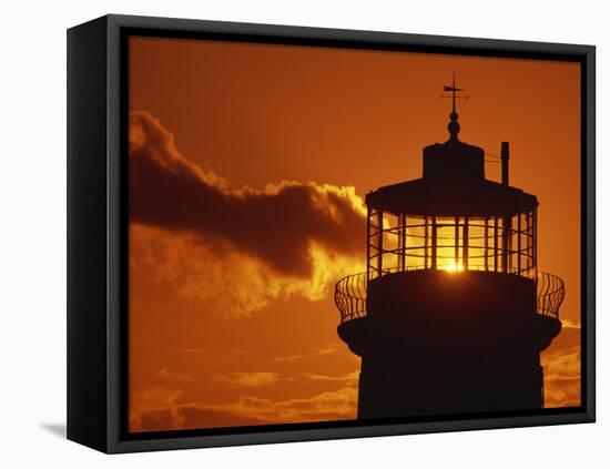 Sun Shining Through Lantern Room of Belle Tout, Beachy Head, Sussex, England, UK-Ian Griffiths-Framed Premier Image Canvas