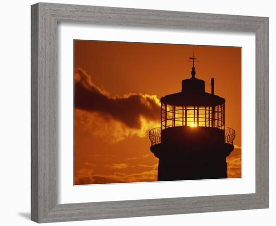Sun Shining Through Lantern Room of Belle Tout, Beachy Head, Sussex, England, UK-Ian Griffiths-Framed Photographic Print