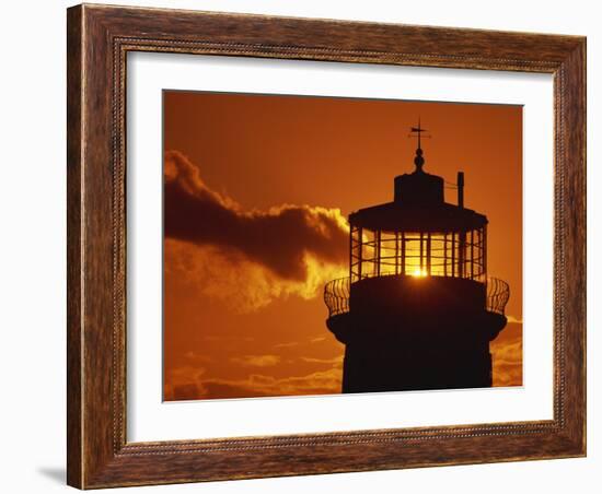 Sun Shining Through Lantern Room of Belle Tout, Beachy Head, Sussex, England, UK-Ian Griffiths-Framed Photographic Print