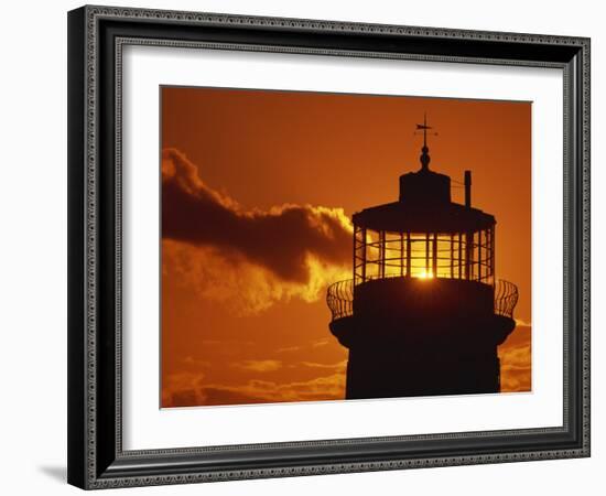 Sun Shining Through Lantern Room of Belle Tout, Beachy Head, Sussex, England, UK-Ian Griffiths-Framed Photographic Print