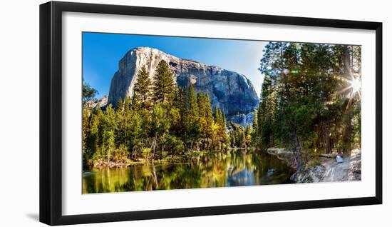 Sun Shining Through Trees in a Forest, Yosemite National Park, California, USA-null-Framed Photographic Print