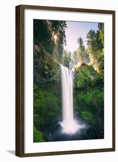 Sun Start at Panther Falls Columbia River Gorge, Washington-Vincent James-Framed Photographic Print