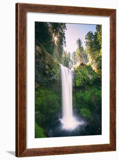 Sun Start at Panther Falls Columbia River Gorge, Washington-Vincent James-Framed Photographic Print