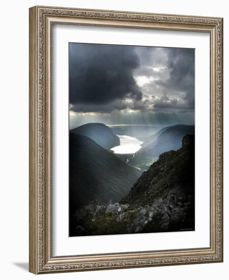 Sun Streaking on to River Valley-Tommy Martin-Framed Photographic Print