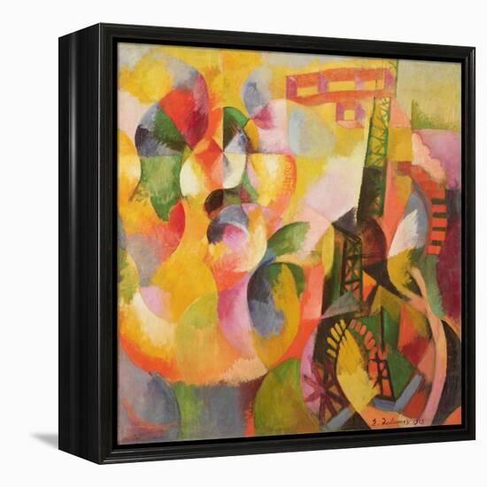 Sun Tower, Airplane, 1913 (Oil on Canvas)-Robert Delaunay-Framed Premier Image Canvas