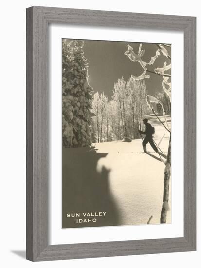 Sun Valley, Idaho, Cross Country Skier-null-Framed Art Print