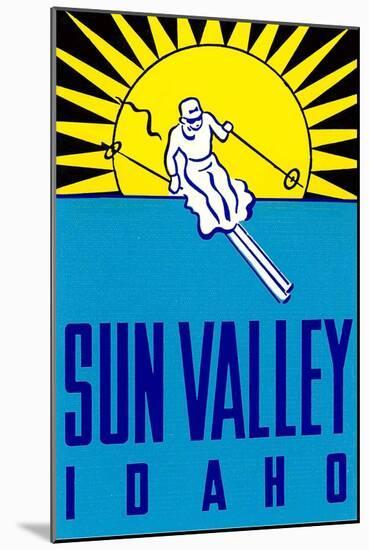 Sun Valley, Idaho, Skier Graphic-null-Mounted Art Print