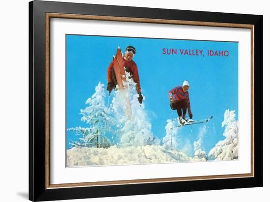 Sun Valley, Idaho, Skiing Moguls-null-Framed Art Print