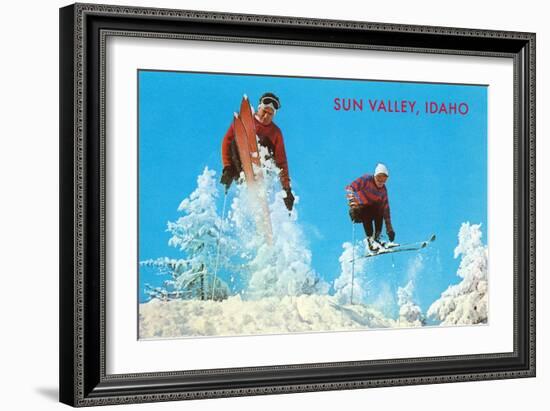 Sun Valley, Idaho, Skiing Moguls-null-Framed Art Print