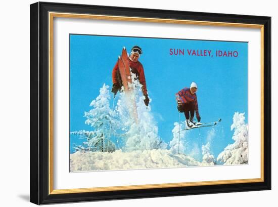 Sun Valley, Idaho, Skiing Moguls-null-Framed Art Print