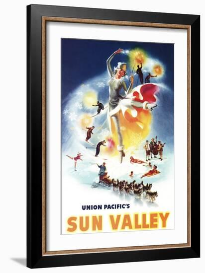 Sun Valley, Idaho - Sonja Henje Montage of Sun Valley Poster-Lantern Press-Framed Art Print