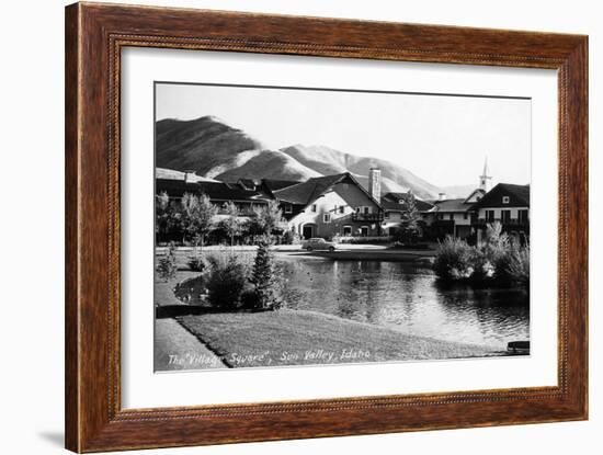 Sun Valley, Idaho - Village Square Scene-Lantern Press-Framed Art Print