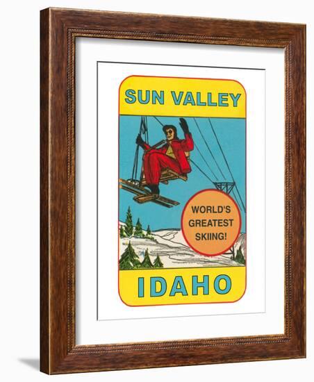 Sun Valley, Idaho, World's Greatest Skiing, Ski Lift-null-Framed Art Print