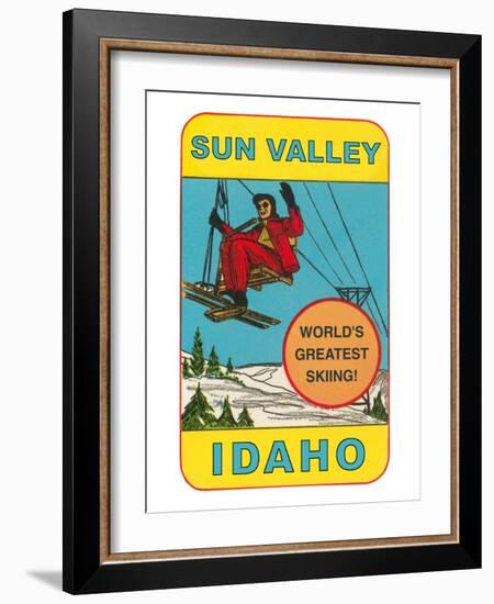 Sun Valley, Idaho, World's Greatest Skiing, Ski Lift-null-Framed Art Print