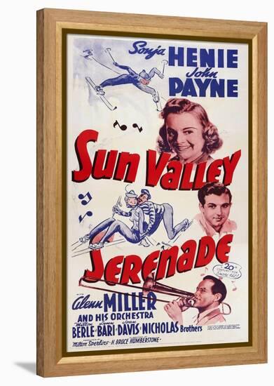 Sun Valley Serenade, from Top: Sonja Henie, John Payne, Glenn Miller, 1941-null-Framed Stretched Canvas