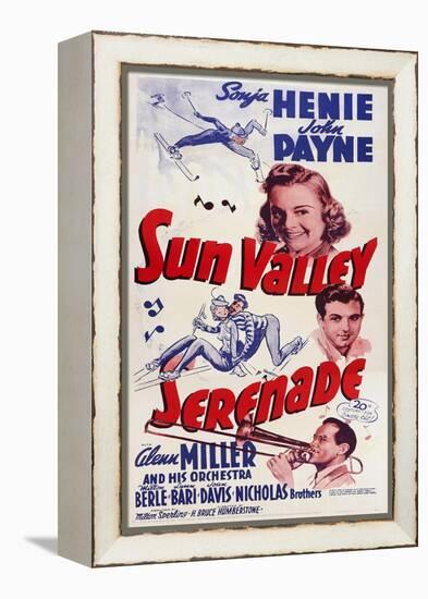 Sun Valley Serenade, from Top: Sonja Henie, John Payne, Glenn Miller, 1941-null-Framed Stretched Canvas