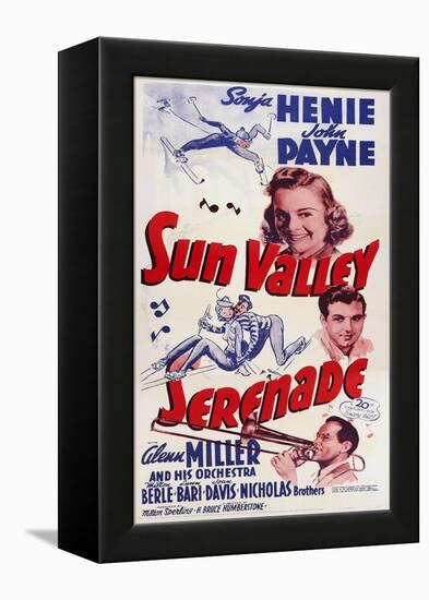 Sun Valley Serenade, from Top: Sonja Henie, John Payne, Glenn Miller, 1941-null-Framed Stretched Canvas