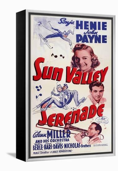 Sun Valley Serenade, from Top: Sonja Henie, John Payne, Glenn Miller, 1941-null-Framed Stretched Canvas