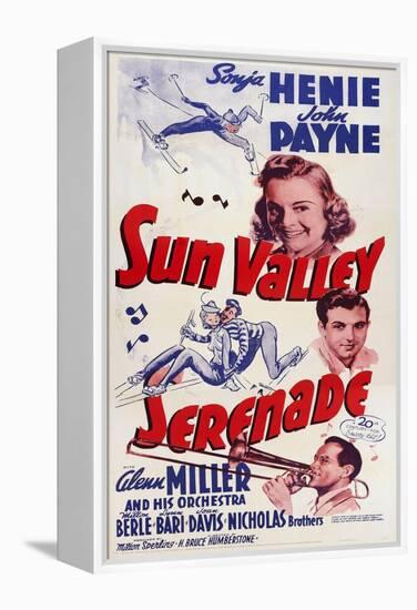 Sun Valley Serenade, from Top: Sonja Henie, John Payne, Glenn Miller, 1941-null-Framed Stretched Canvas