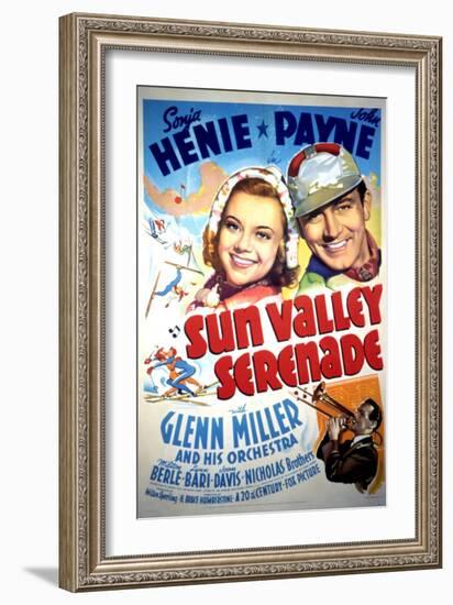 Sun Valley Serenade, Sonja Henie, John Payne, Glenn Miller, 1941-null-Framed Premium Giclee Print