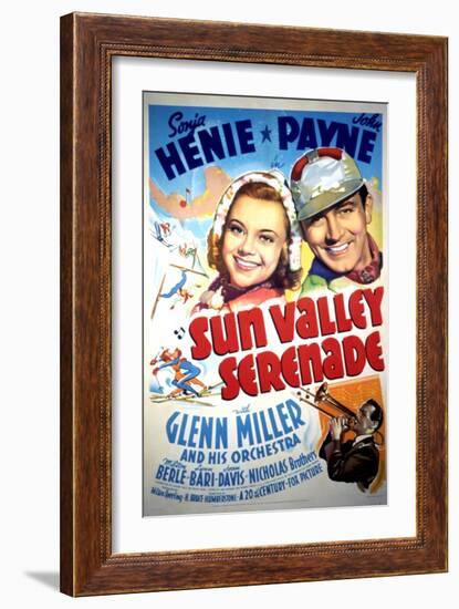 Sun Valley Serenade, Sonja Henie, John Payne, Glenn Miller, 1941-null-Framed Premium Giclee Print