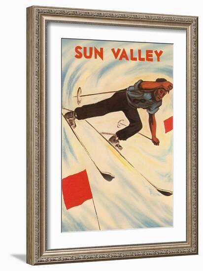 Sun Valley Skier-null-Framed Art Print