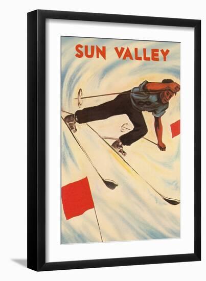 Sun Valley Skier-null-Framed Art Print