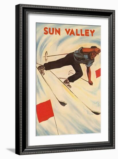 Sun Valley Skier-null-Framed Art Print