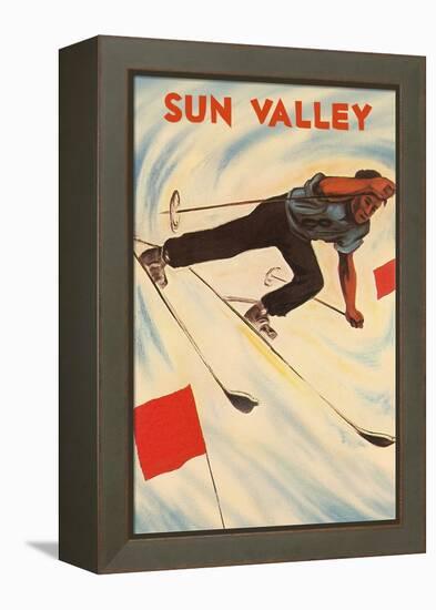 Sun Valley Skier-null-Framed Stretched Canvas