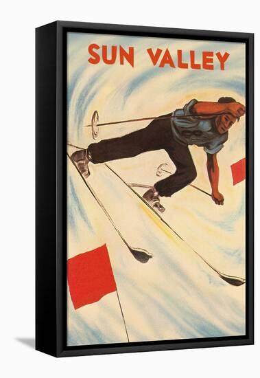 Sun Valley Skier-null-Framed Stretched Canvas