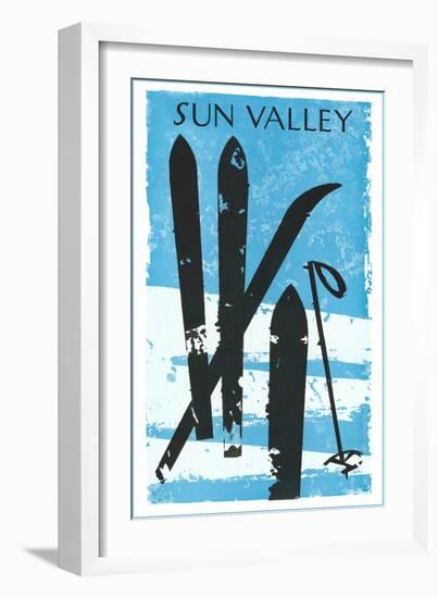 Sun Valley, Skis in Snow-null-Framed Art Print