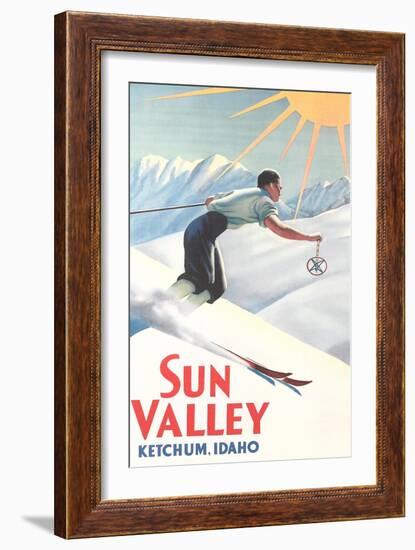 Sun Valley Travel Poster-null-Framed Premium Giclee Print