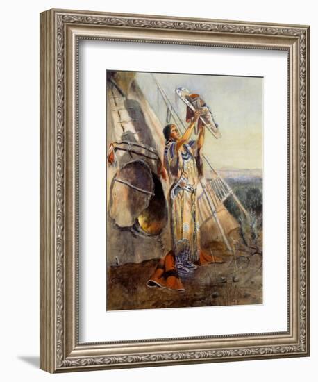 Sun Worship in Montana-Charles Marion Russell-Framed Premium Giclee Print