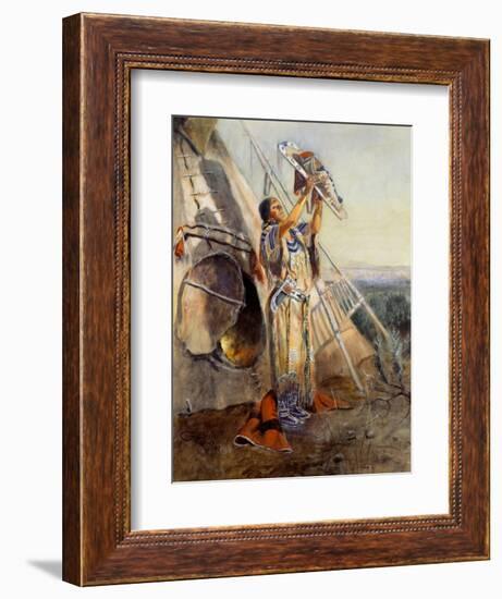 Sun Worship in Montana-Charles Marion Russell-Framed Premium Giclee Print