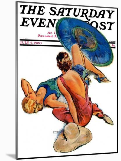 "Sunbathers," Saturday Evening Post Cover, July 5, 1930-John LaGatta-Mounted Giclee Print