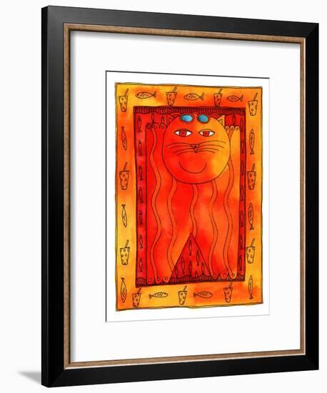 Sunbathing Cat, 1999-Julie Nicholls-Framed Giclee Print