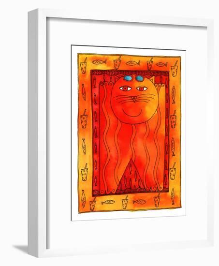 Sunbathing Cat, 1999-Julie Nicholls-Framed Giclee Print