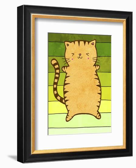 Sunbathing Cat-My Zoetrope-Framed Art Print