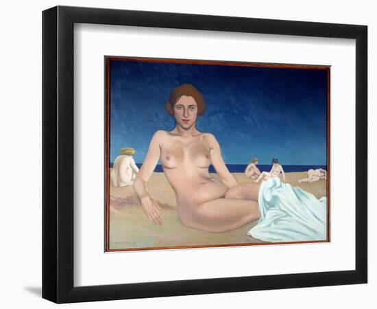 Sunbathing on the Beach Painting by Felix Vallotton (1865-1925) 1923 Rouen, Musee Des Beaux Arts-Felix Edouard Vallotton-Framed Giclee Print